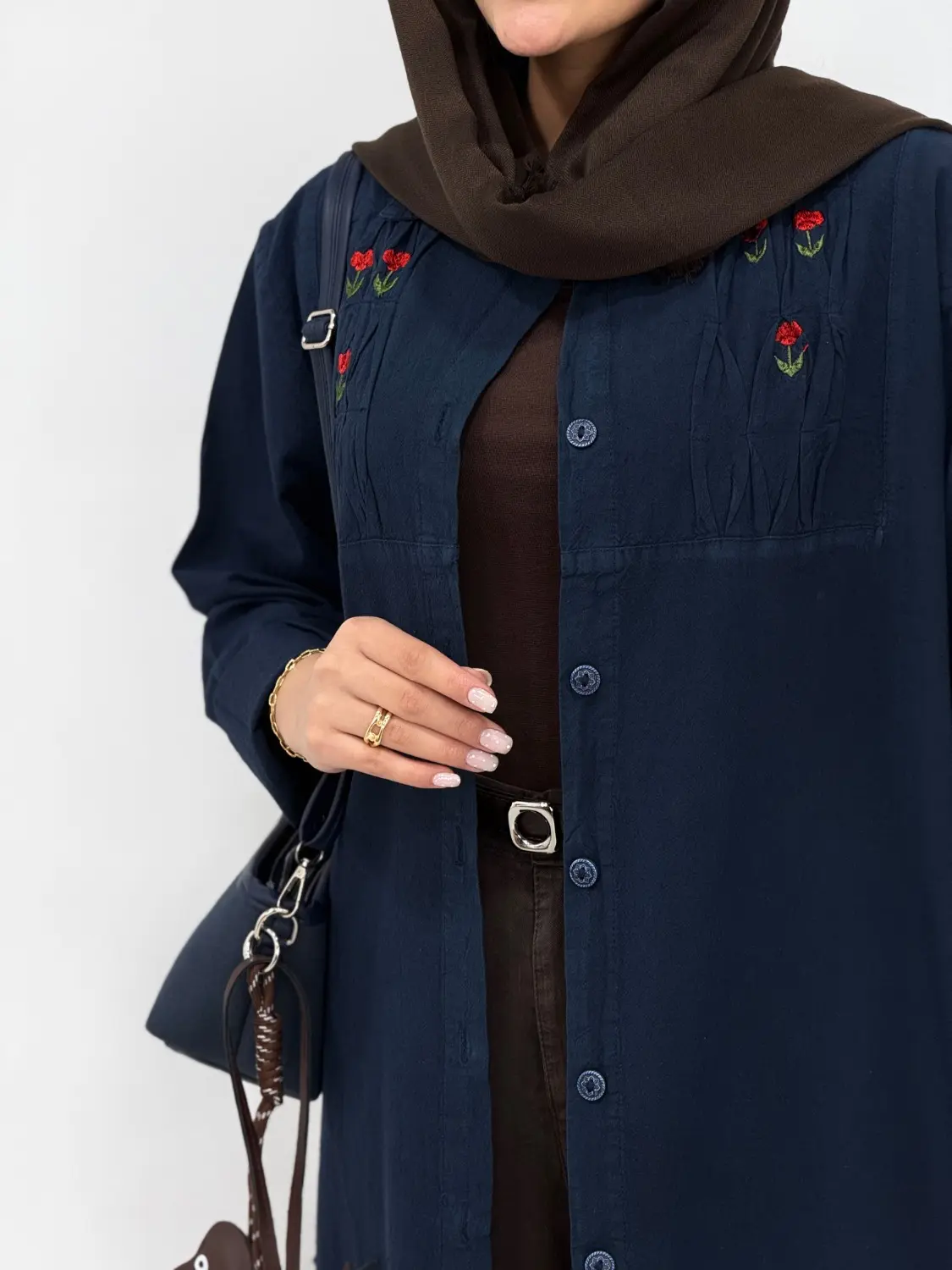 مانتو لینن گلدوزی ملیکا